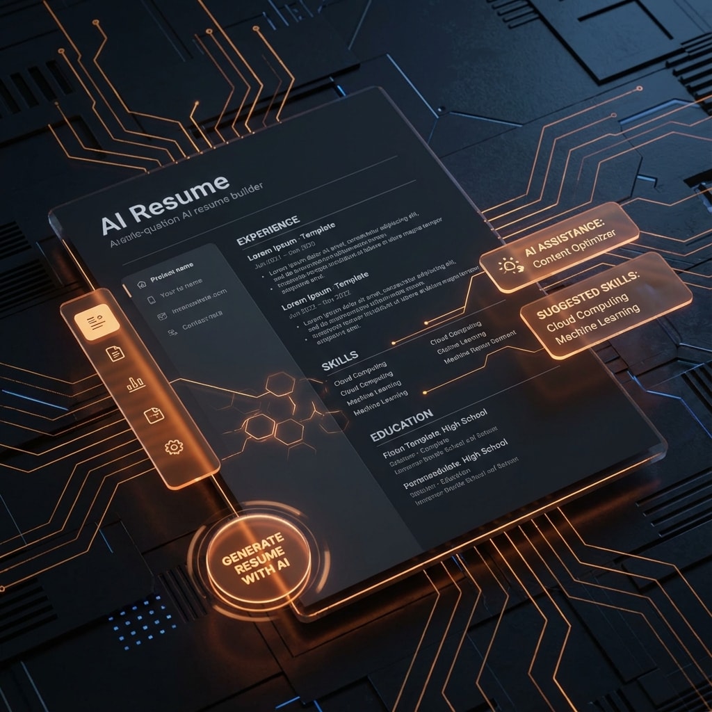 AI Resume Builder Interface - Create professional ATS-optimized resumes with our free AI CV maker